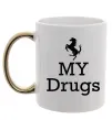 Чашка с цветной ручкой Ferrari my drugs Золото фото