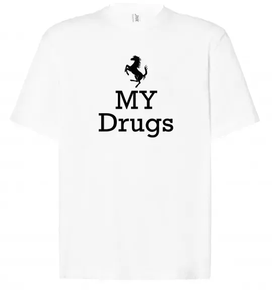 Футболка Оверсайз Ferrari my drugs Белый фото