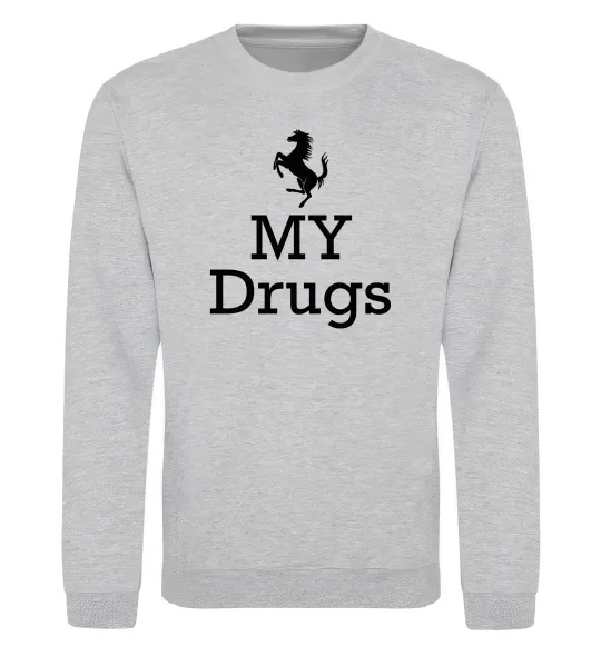 Свитшот Ferrari my drugs Серый меланж фото