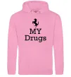 Мужская толстовка (худи) Ferrari my drugs Розовый фото