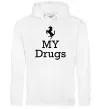 Мужская толстовка (худи) Ferrari my drugs Белый фото