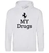 Мужская толстовка (худи) Ferrari my drugs Серый меланж фото