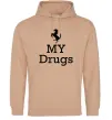 Мужская толстовка (худи) Ferrari my drugs Песочный фото