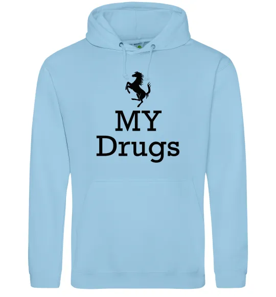 Женская толстовка (худи) Ferrari my drugs Голубой фото