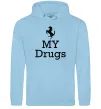 Женская толстовка (худи) Ferrari my drugs Голубой фото