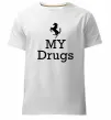 Чоловіча преміум футболка Ferrari my drugs Білий фото