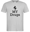 Мужская футболка Ferrari my drugs Серый фото