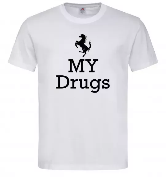 Мужская футболка Ferrari my drugs Белый фото
