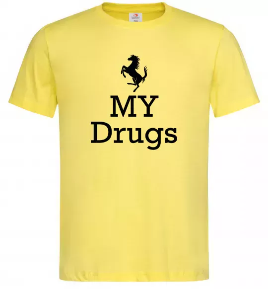 Мужская футболка Ferrari my drugs Лимонный фото