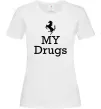 Жіноча футболка Ferrari my drugs Білий фото