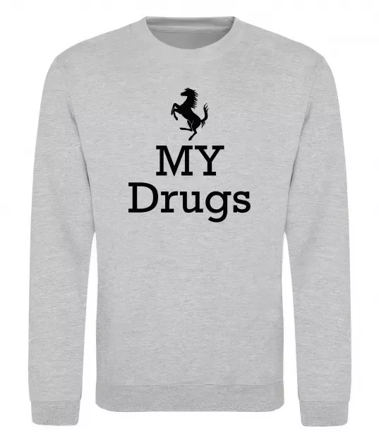 Свитшот Ferrari my drugs Серый меланж фото
