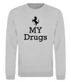 Свитшот Ferrari my drugs Серый меланж фото