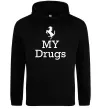 Мужская толстовка (худи) Ferrari my drugs Черный фото