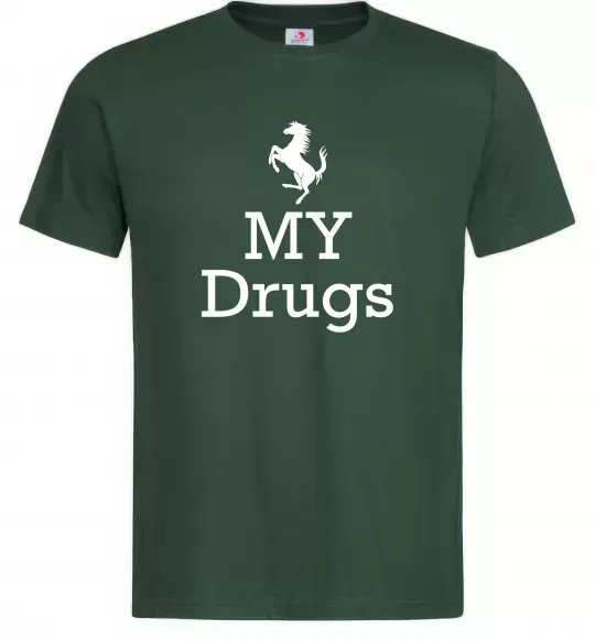 Мужская футболка Ferrari my drugs Темно-зеленый фото