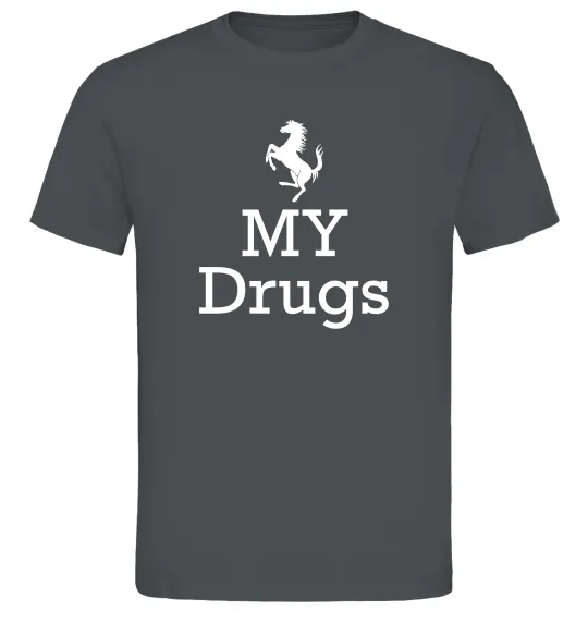 Мужская футболка Ferrari my drugs Графит фото