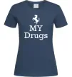 Жіноча футболка Ferrari my drugs Темно-синій фото