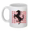 Чашка керамическая Ferrari logo і написи Белый фото