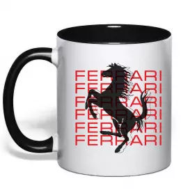 Чашка с цветной ручкой Ferrari my drugs Серебро фото