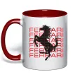 Чашка с цветной ручкой Ferrari logo і написи Красный фото