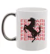 Чашка с цветной ручкой Ferrari logo і написи Серебро фото