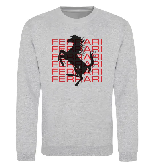 Свитшот Ferrari logo і написи Серый меланж фото