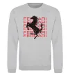 Свитшот Ferrari logo і написи Серый меланж фото