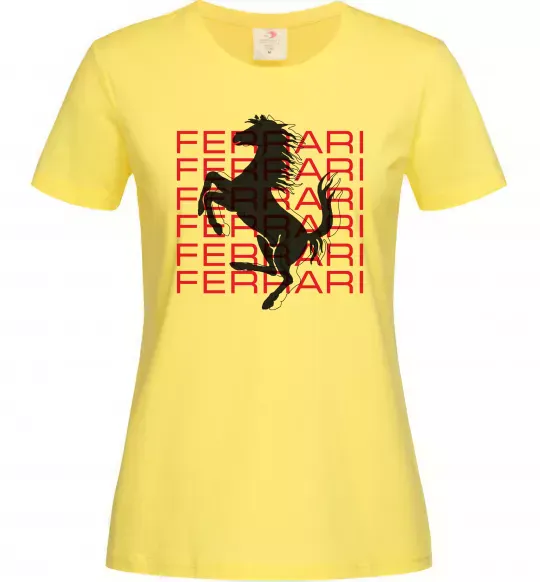 Жіноча футболка Ferrari logo і написи Лимонний фото