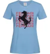 Жіноча футболка Ferrari logo і написи Блакитний фото