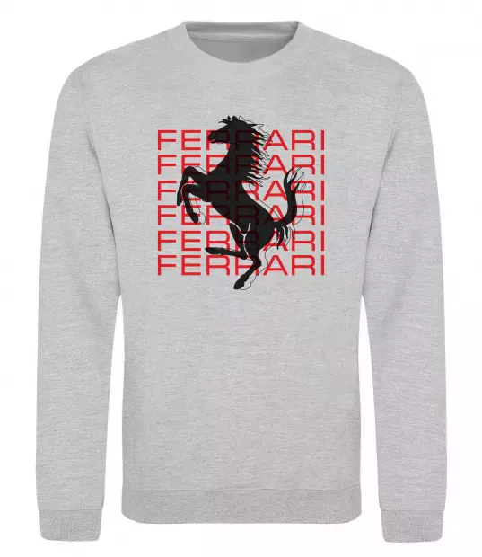 Свитшот Ferrari logo і написи Серый меланж фото
