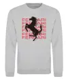 Свитшот Ferrari logo і написи Серый меланж фото