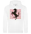 Мужская толстовка (худи) Ferrari logo і написи Белый фото