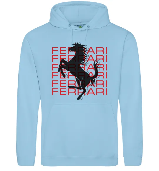 Чоловіча толстовка (худі) Ferrari logo і написи Блакитний фото