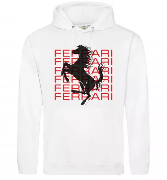 Жіноча толстовка (худі) Ferrari logo і написи Білий фото