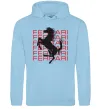 Жіноча толстовка (худі) Ferrari logo і написи Блакитний фото