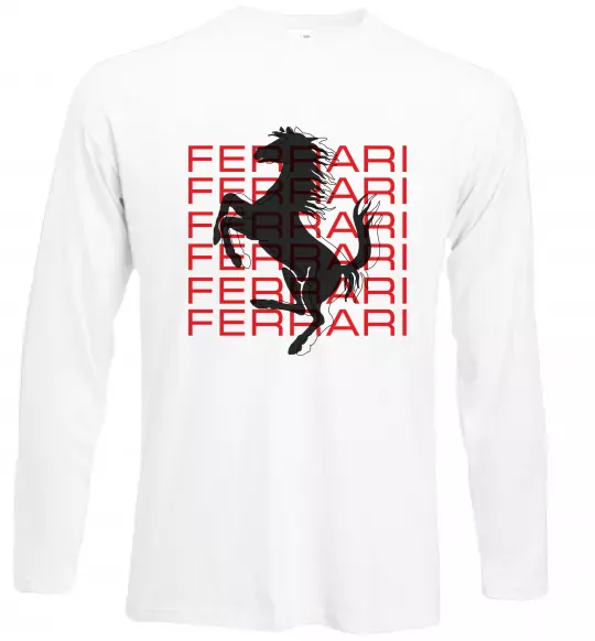 Лонгслів Ferrari logo і написи Білий фото