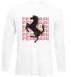 Лонгслів Ferrari logo і написи Білий фото