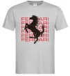 Чоловіча футболка Ferrari logo і написи Сірий фото