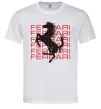 Чоловіча футболка Ferrari logo і написи Білий фото