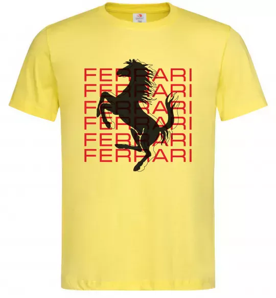 Чоловіча футболка Ferrari logo і написи Лимонний фото