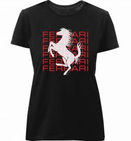 Жіноча преміум футболка Ferrari logo і написи Жіноча преміум футболка Ferrari logo і написи