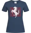 Жіноча футболка Ferrari logo і написи Темно-синій фото