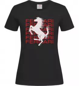 Женская футболка Logo Ferrari Темно-синий фото Женская футболка Logo Ferrari Темно-синий фото