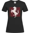 Жіноча футболка Ferrari logo і написи Чорний фото