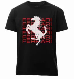 Мужская премиум футболка Logo Ferrari Белый фото Мужская премиум футболка Logo Ferrari Белый фото