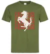 Чоловіча футболка Ferrari logo і написи Оливковий фото
