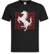 Чоловіча футболка Ferrari logo і написи Чорний фото