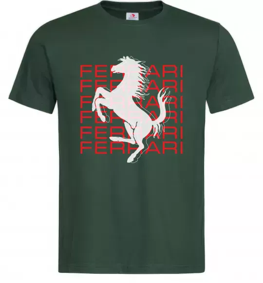 Чоловіча футболка Ferrari logo і написи Темно-зелений фото