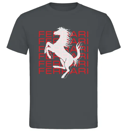 Чоловіча футболка Ferrari logo і написи Графіт фото