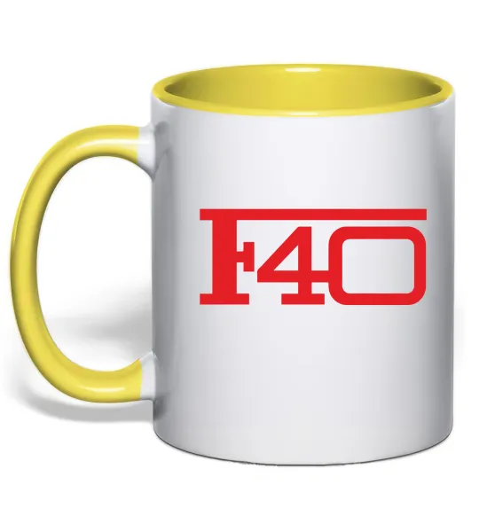 Чашка з кольоровою ручкою Ferrari F40 Лимонний фото