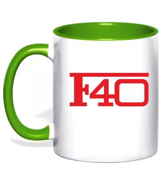 Чашка з кольоровою ручкою Ferrari F40 Зелений фото